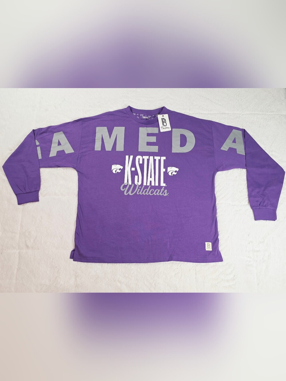 Pressbox Purple K-State Wildcats Long Sleeve Graphic Tee(ST1-11)
